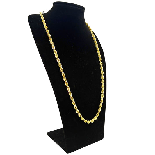 14K Hollow Rope Link Chain (26in)