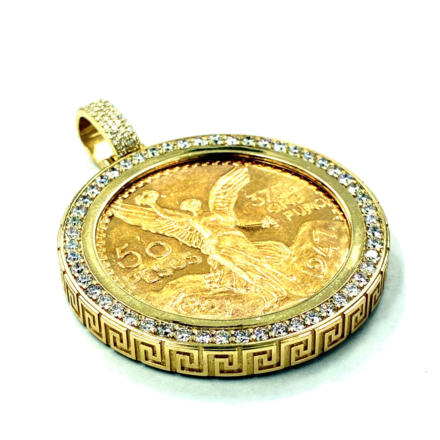 14K, 2.8ct 50 Pesos Pendant