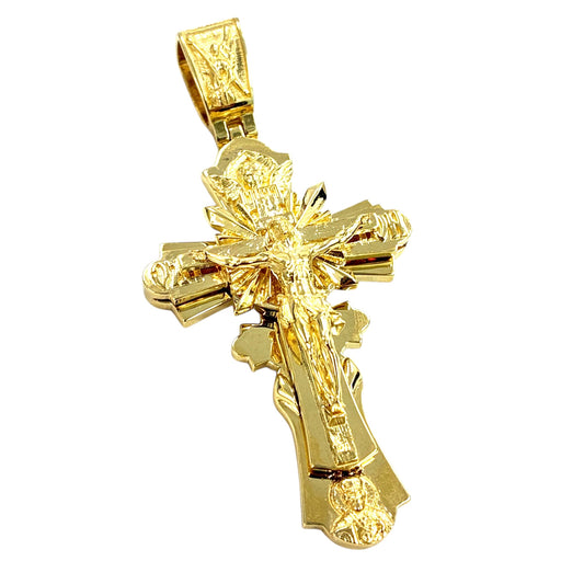 14K Engraved Jesus Pendant