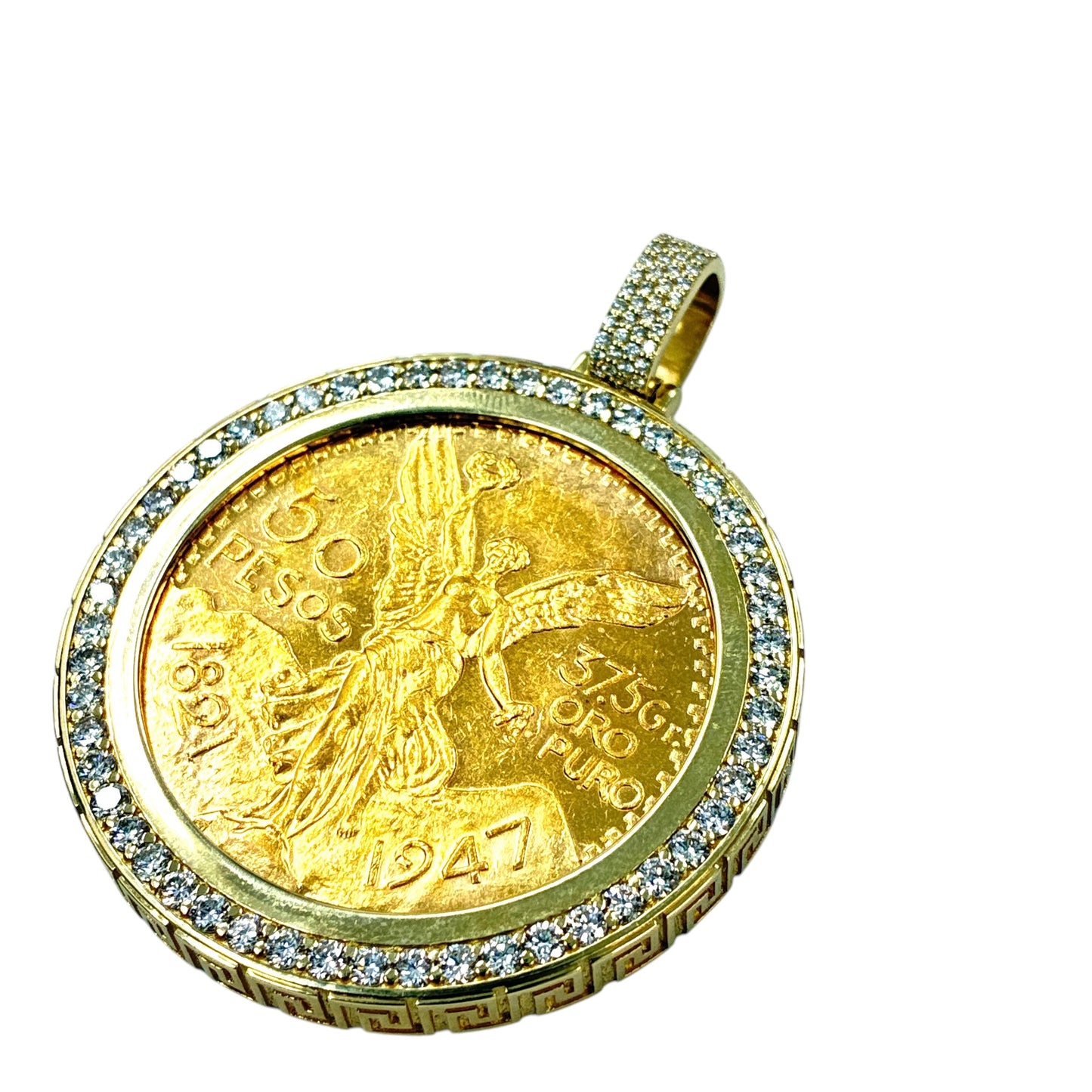 14K, 2.8ct 50 Pesos Pendant