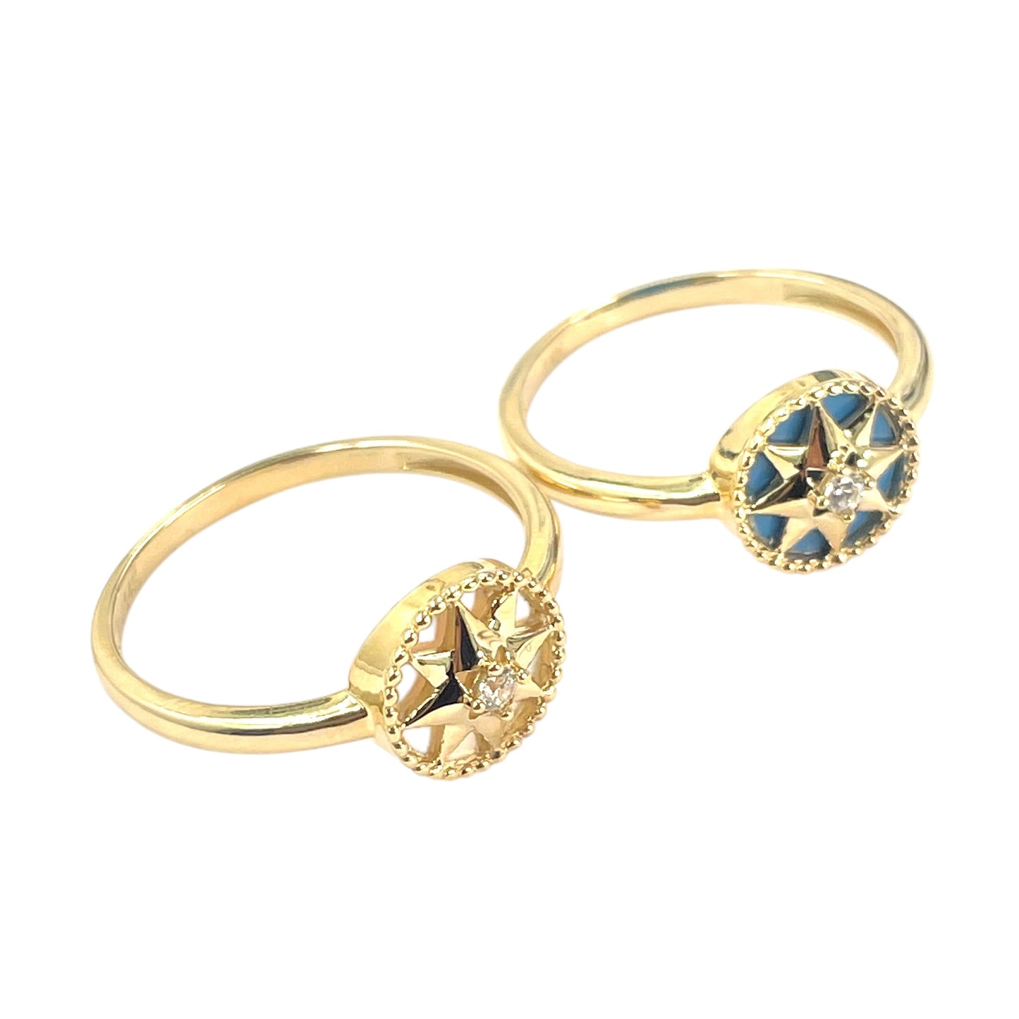 14K Crystal Star Ring (White)
