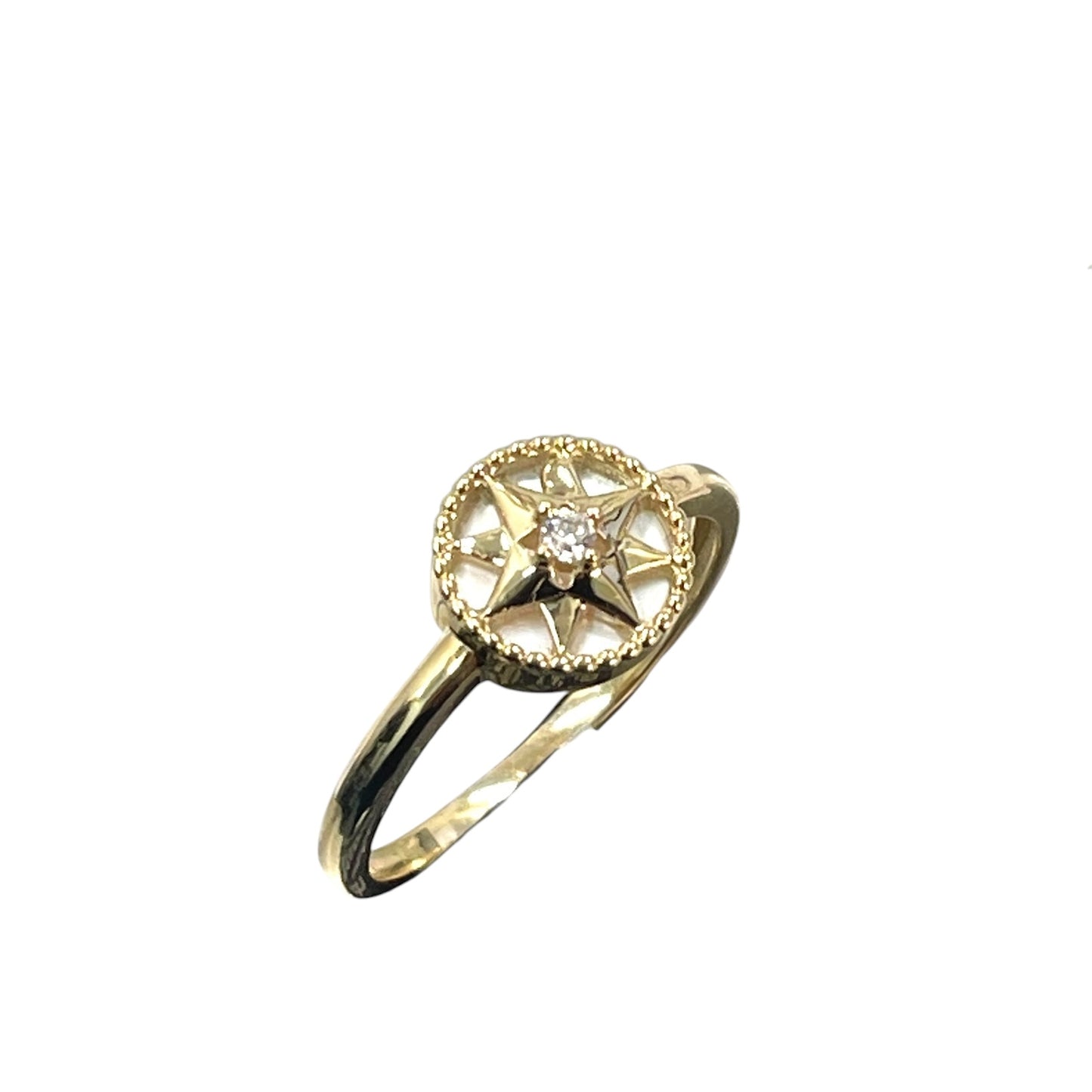 14K Crystal Star Ring (White)