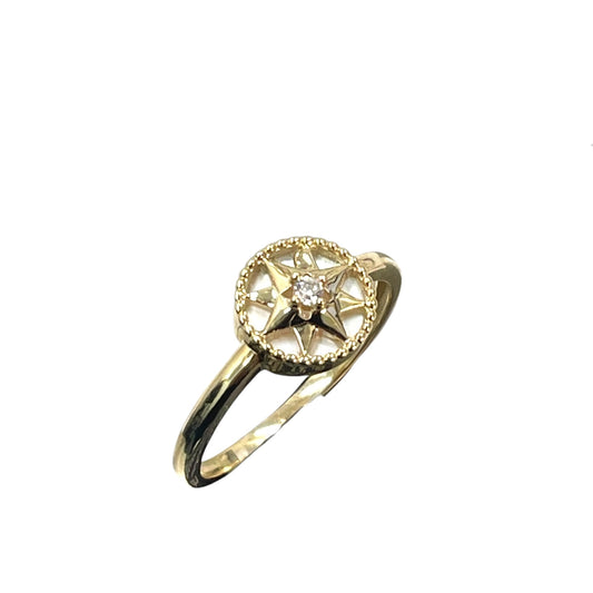 14K Crystal Star Ring (White)