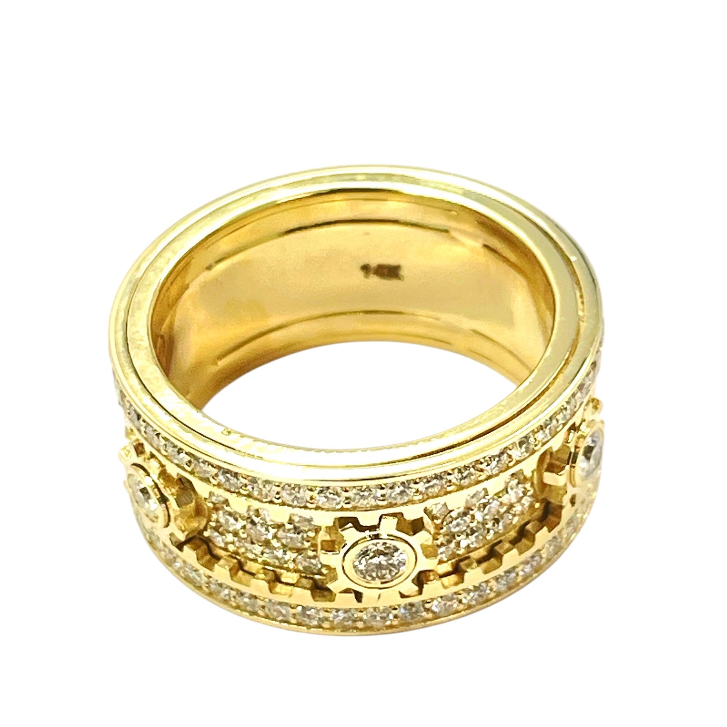 14K Gold Gear Turning Ring