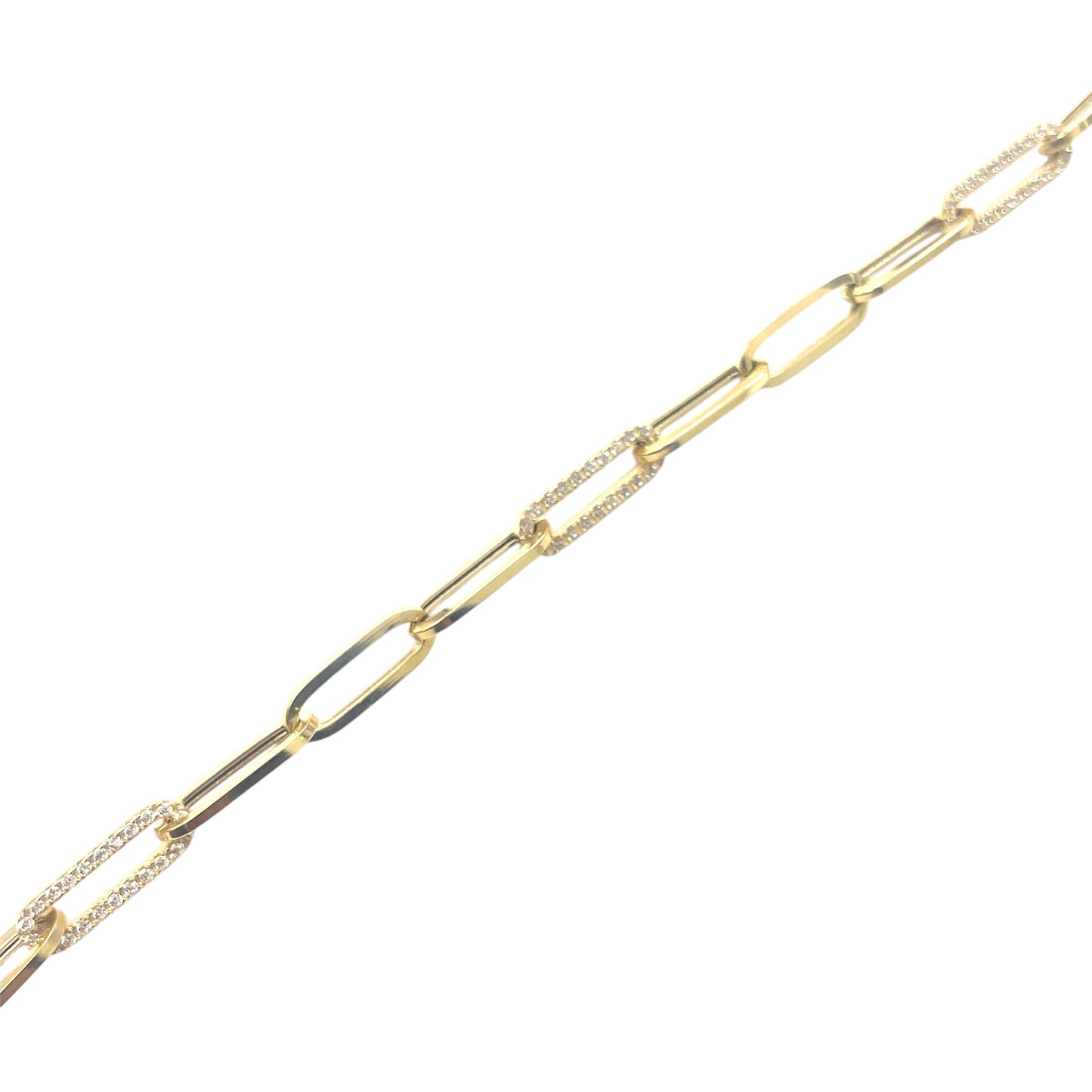 14K Studded Clip Chain Bracelet