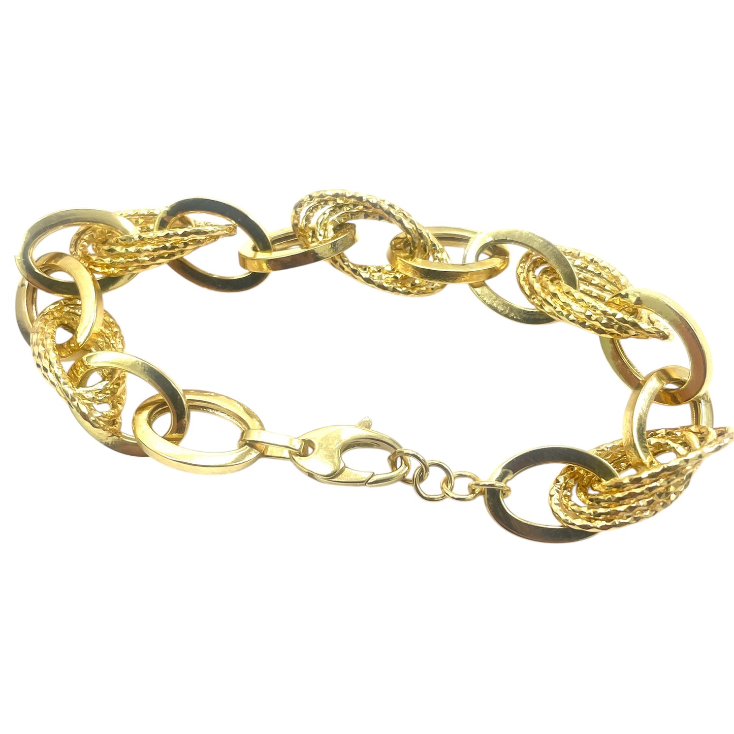 14K Layered Oval Link Bracelet