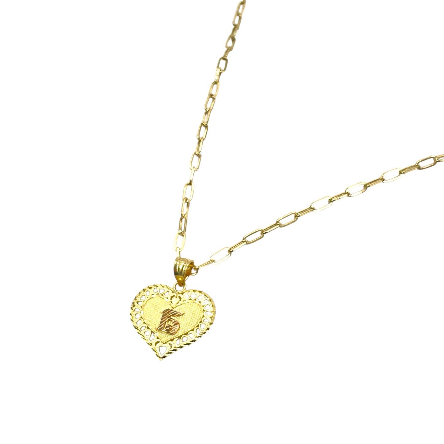 14k Quinceañera Heart Pendant