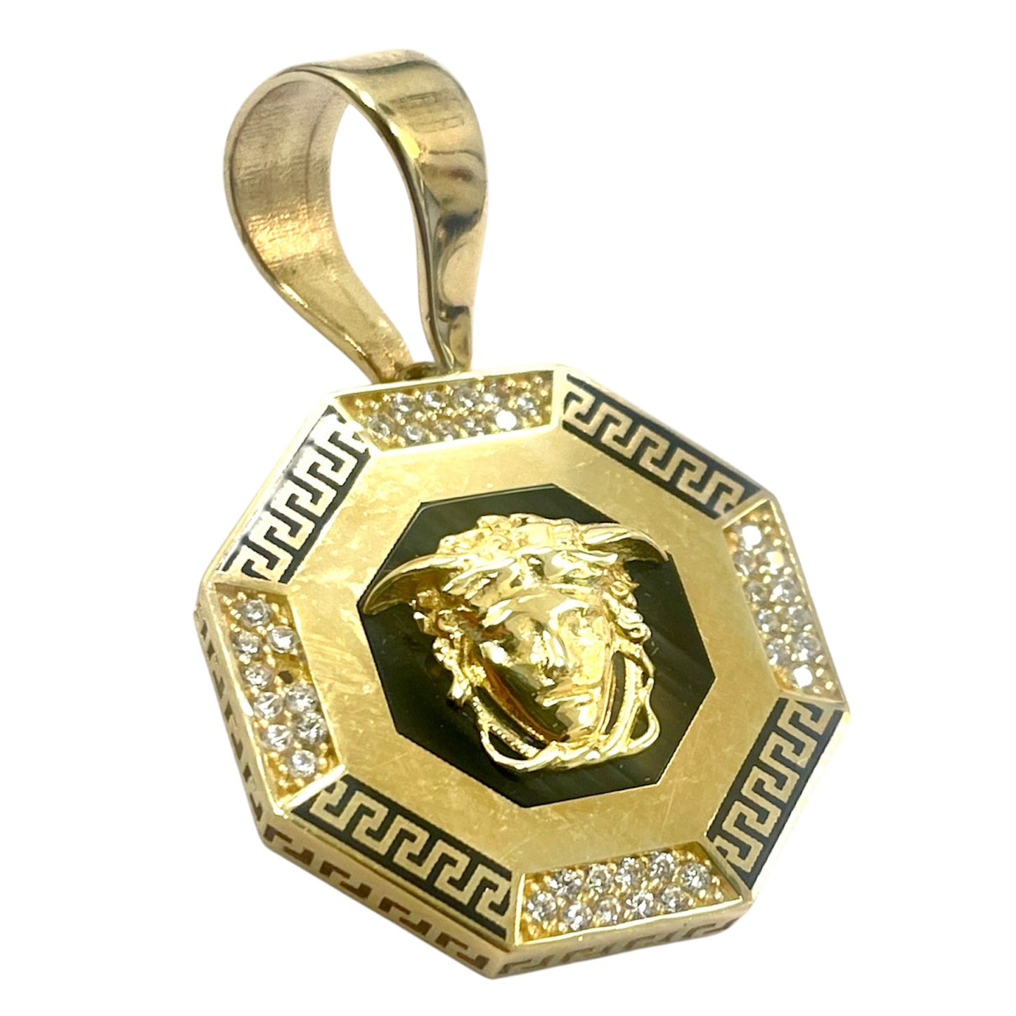 14k Hexagon Medusa Pendant