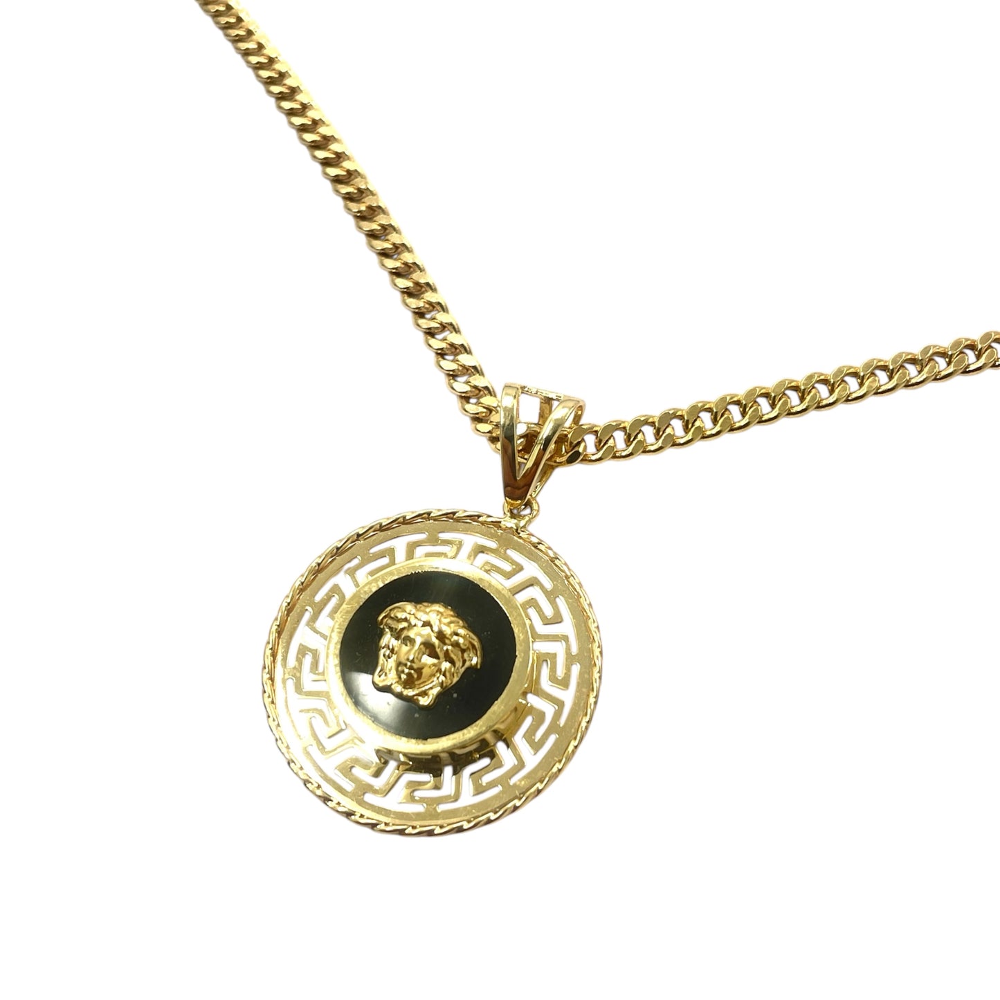 14K Medusa Greca Pendant