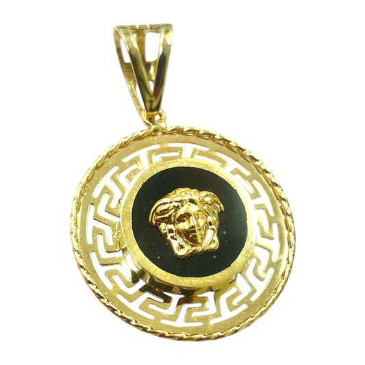 14K Medusa Greca Pendant