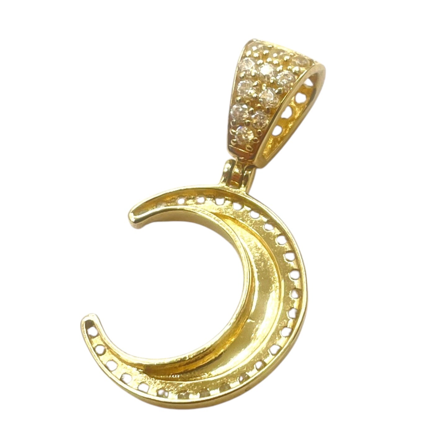 14k Crescent Moon Pendant