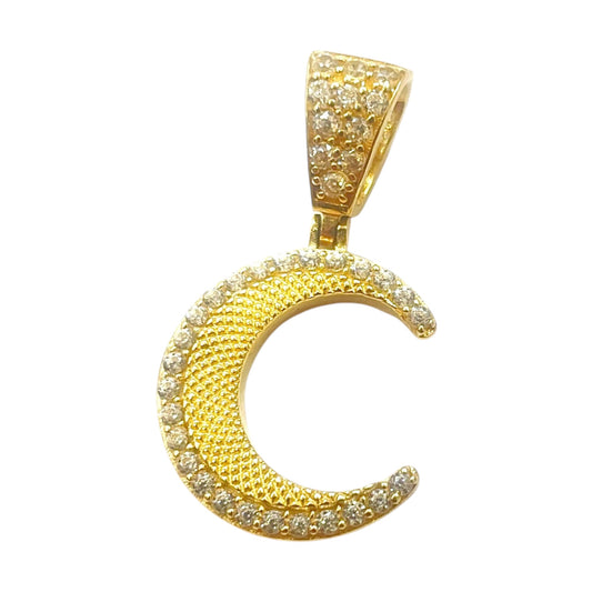 14k Crescent Moon Pendant