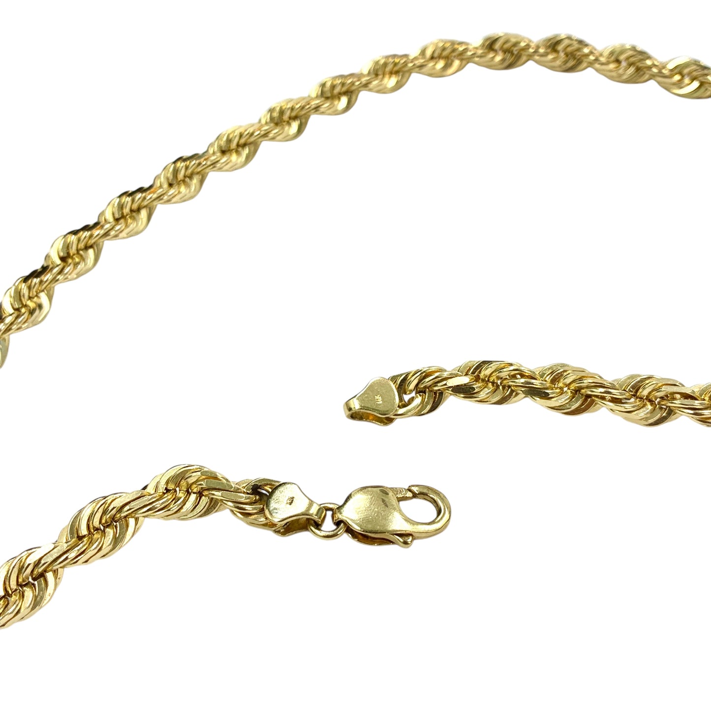 14K Hollow Rope Link Chain (22in)