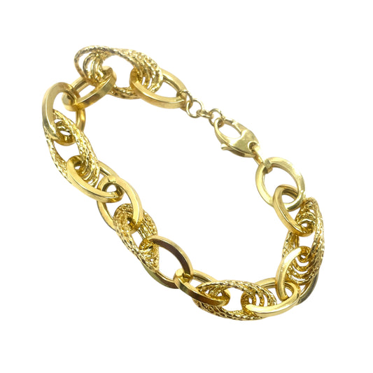 14K Layered Oval Link Bracelet