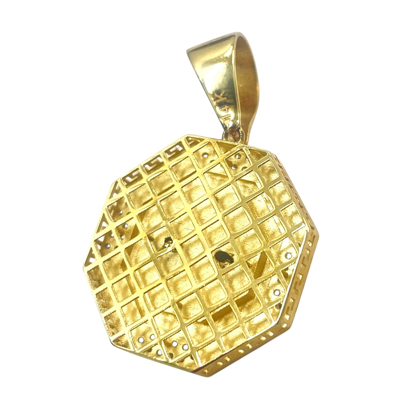 14k Hexagon Medusa Pendant