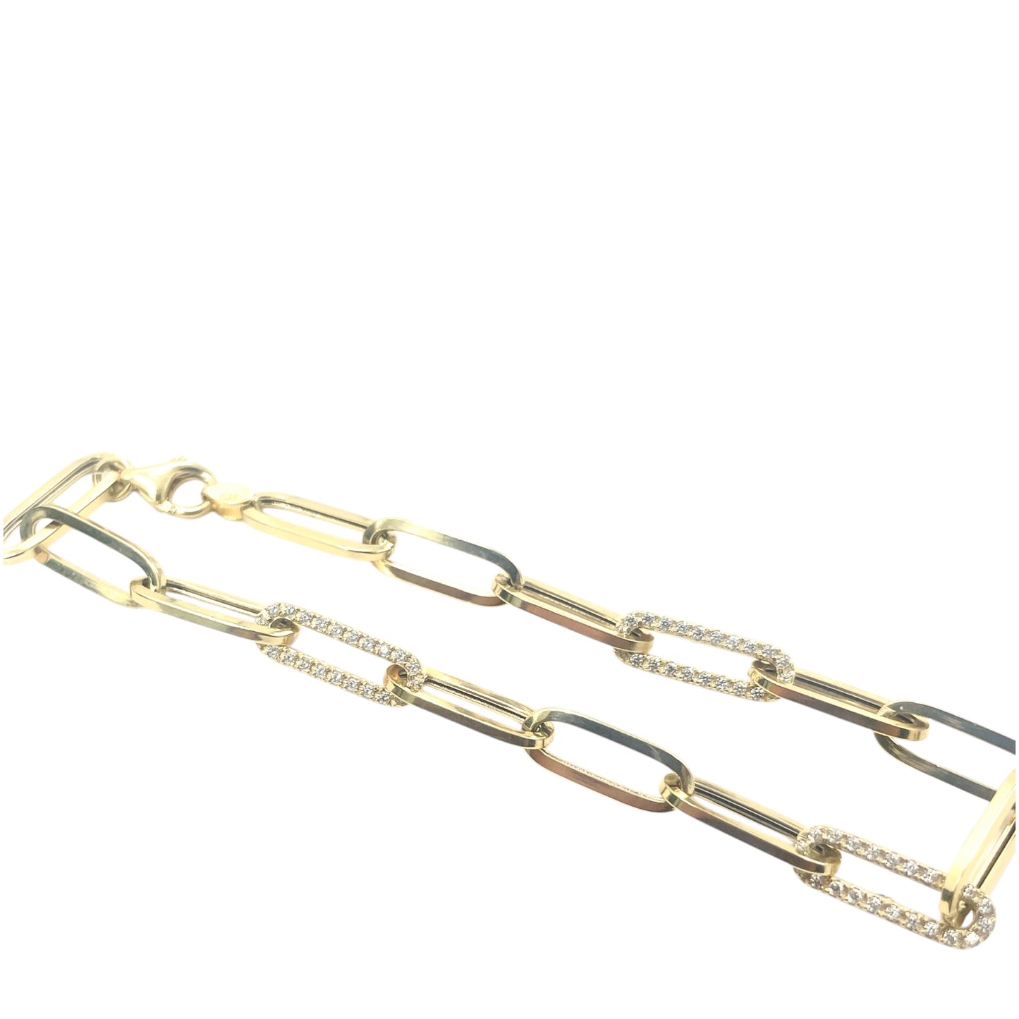 14K Studded Clip Chain Bracelet