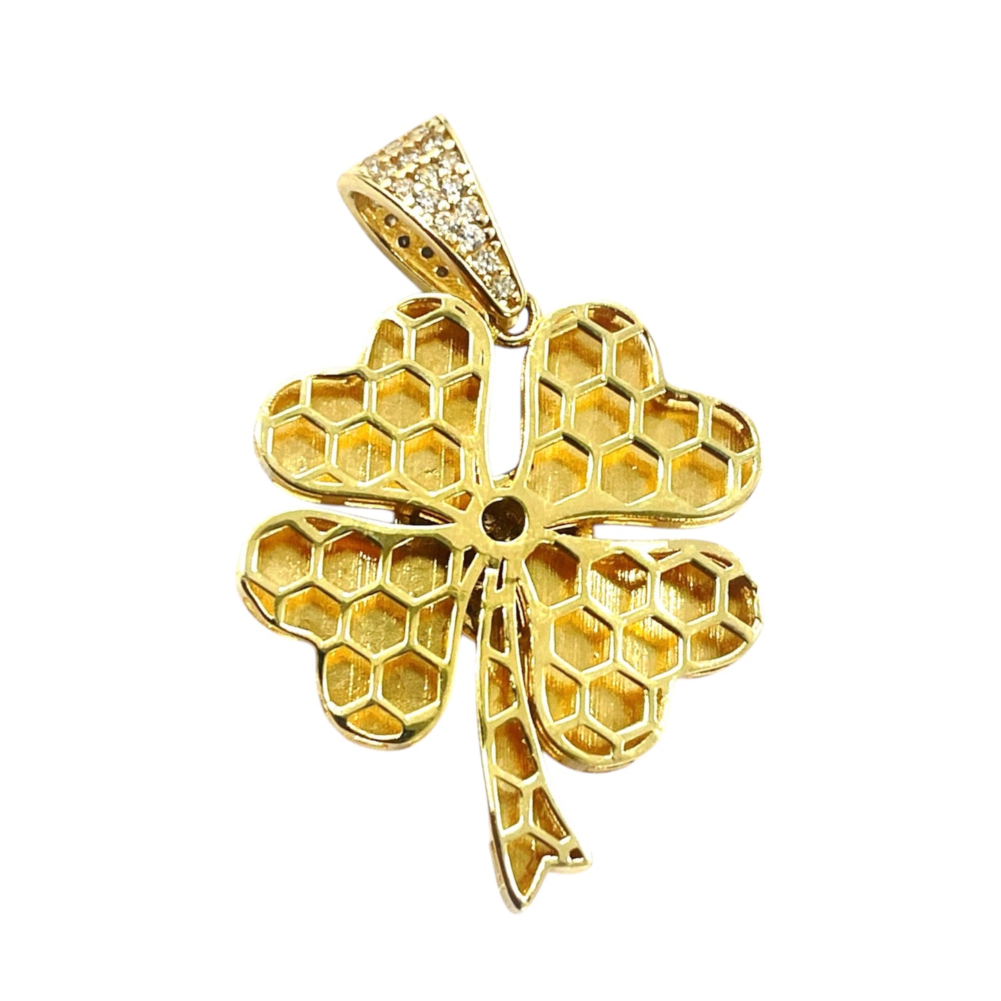 14k Clover Shell Pendant