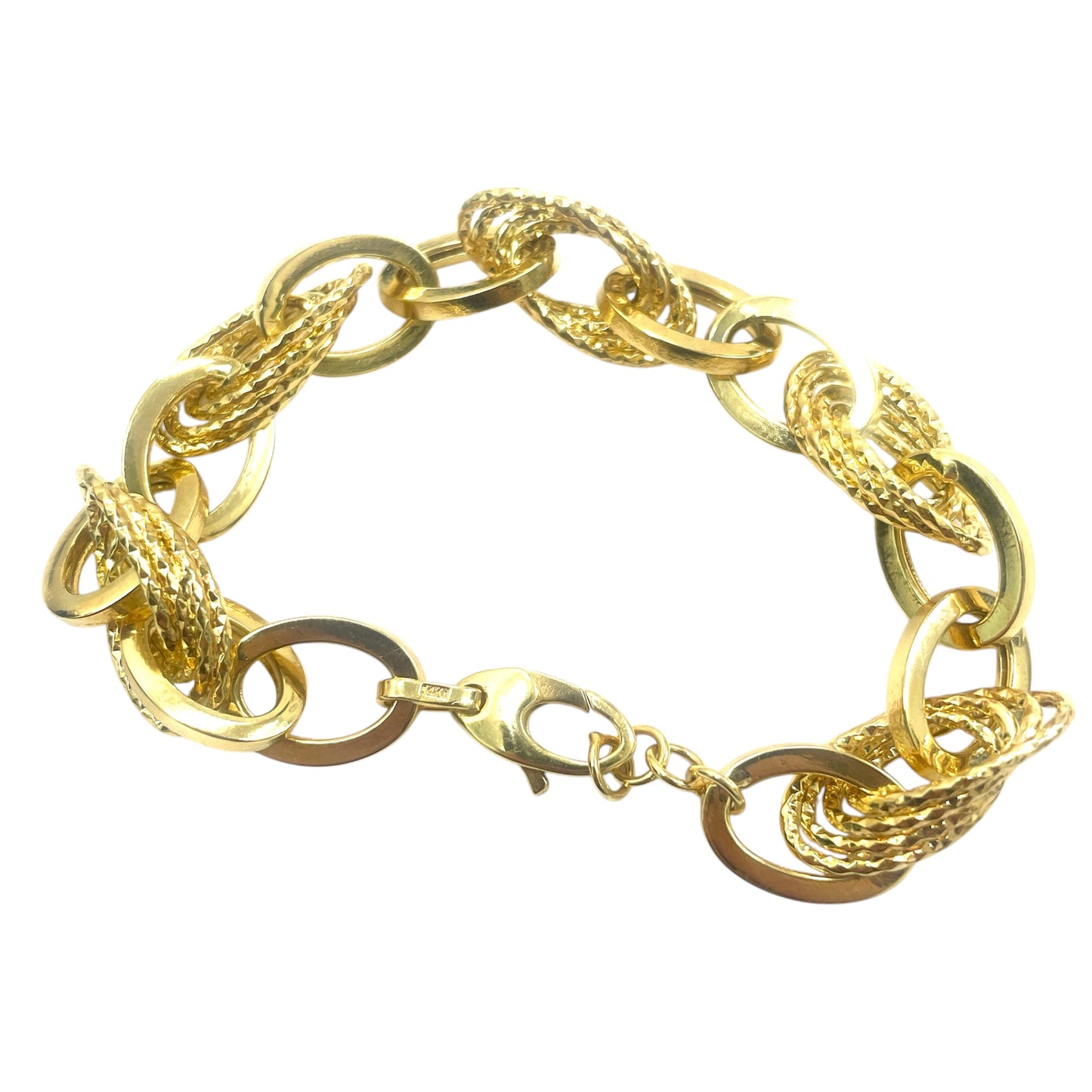 14K Layered Oval Link Bracelet