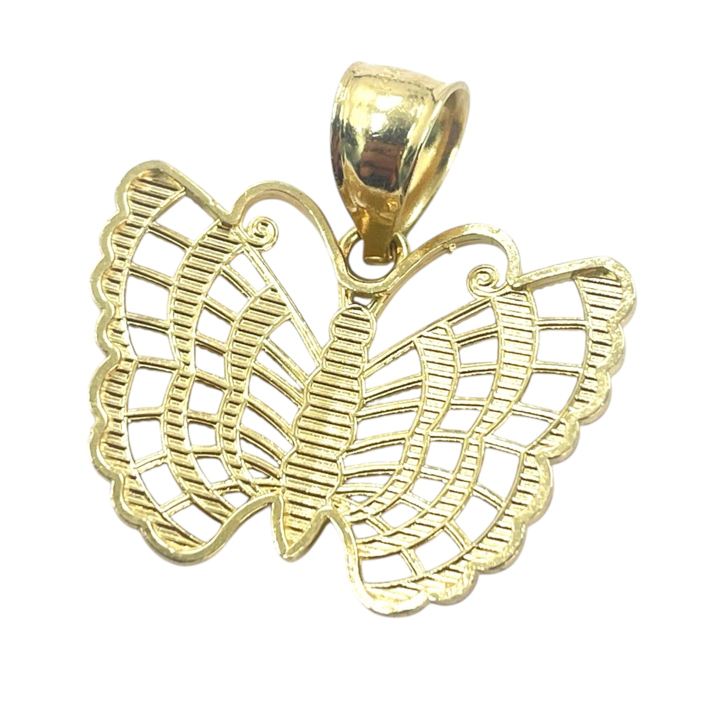 14k Two-tone Butterfly Pendant