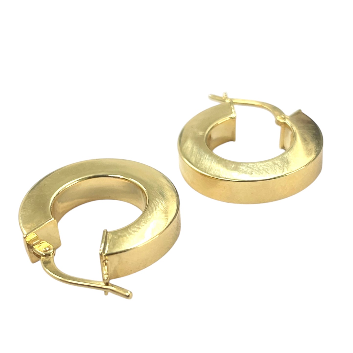 14k Polished Dramatic Hoops Medium