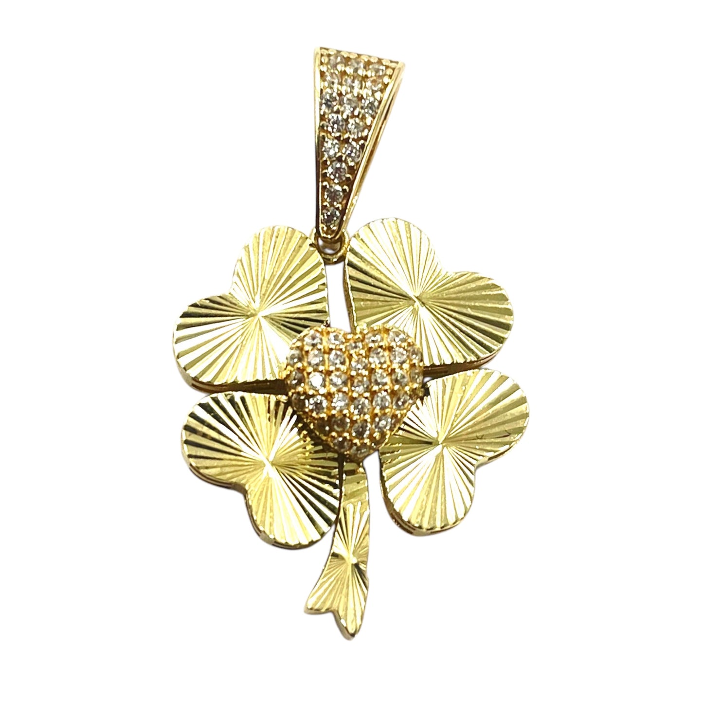 14k Clover Shell Pendant