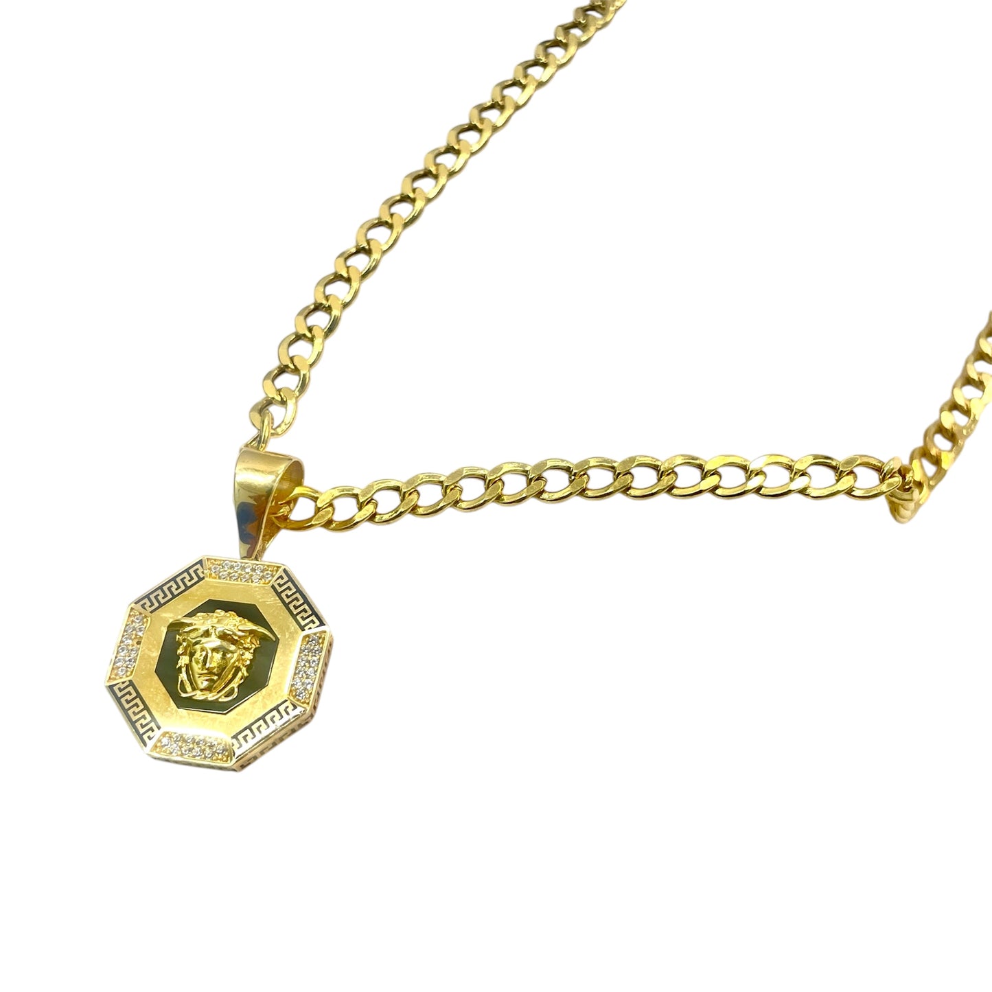 14k Hexagon Medusa Pendant