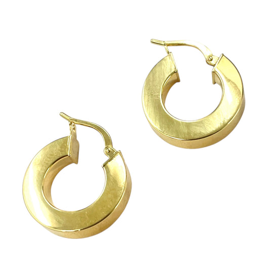 14k Polished Dramatic Hoops Medium