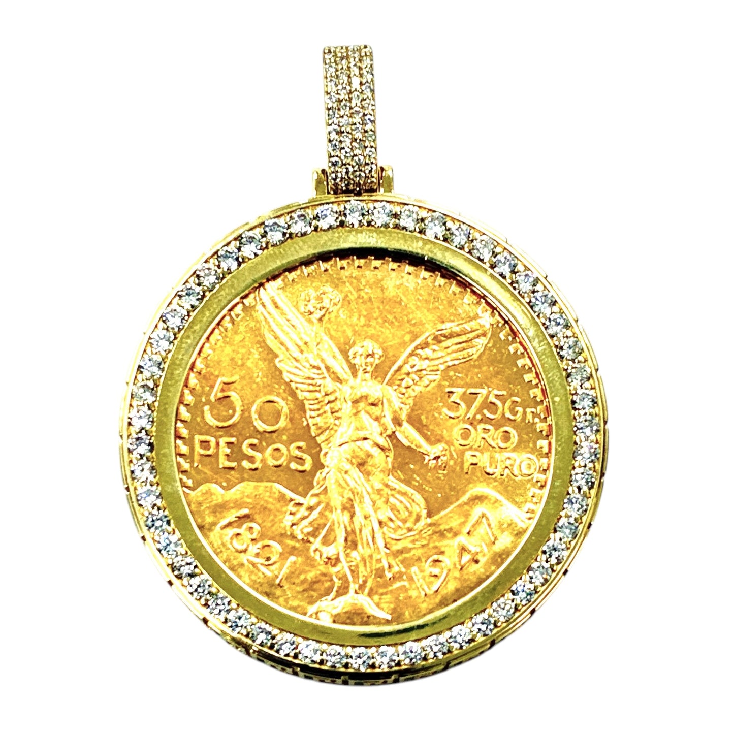 14K, 2.8ct 50 Pesos Pendant