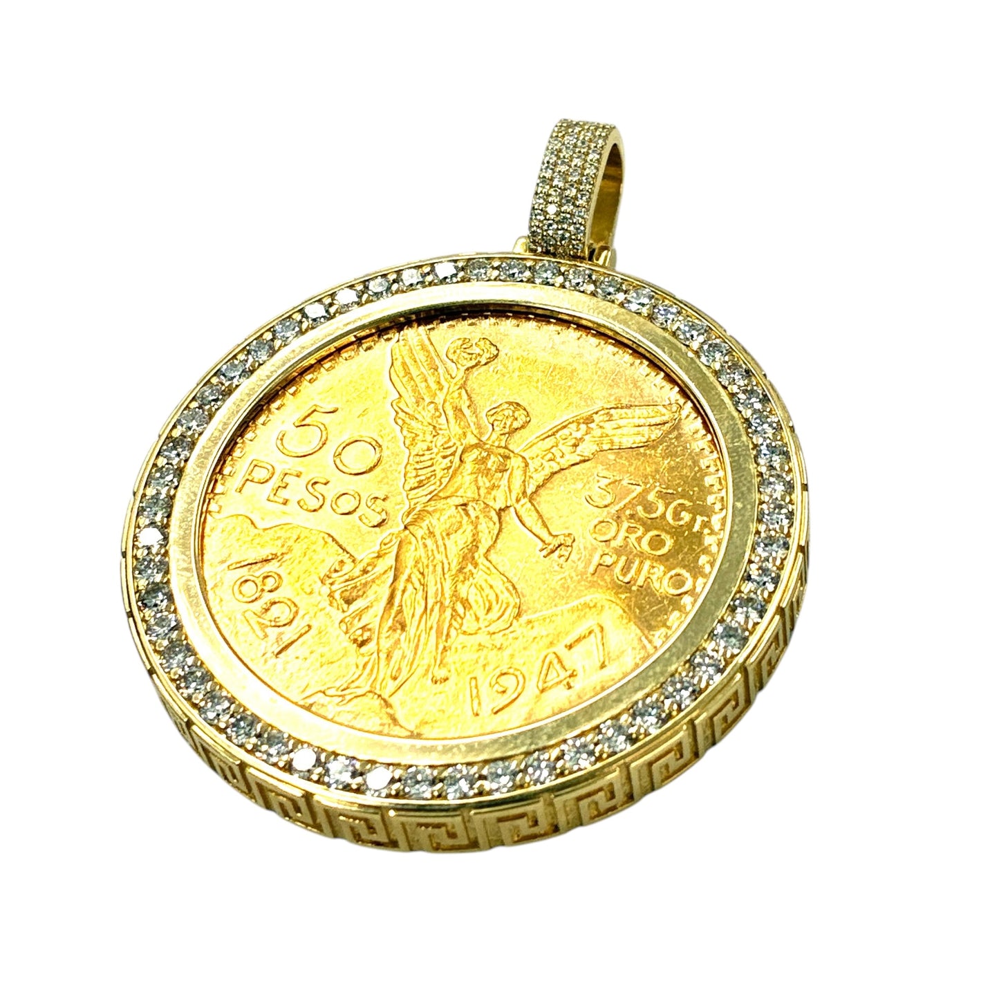 14K, 2.8ct 50 Pesos Pendant