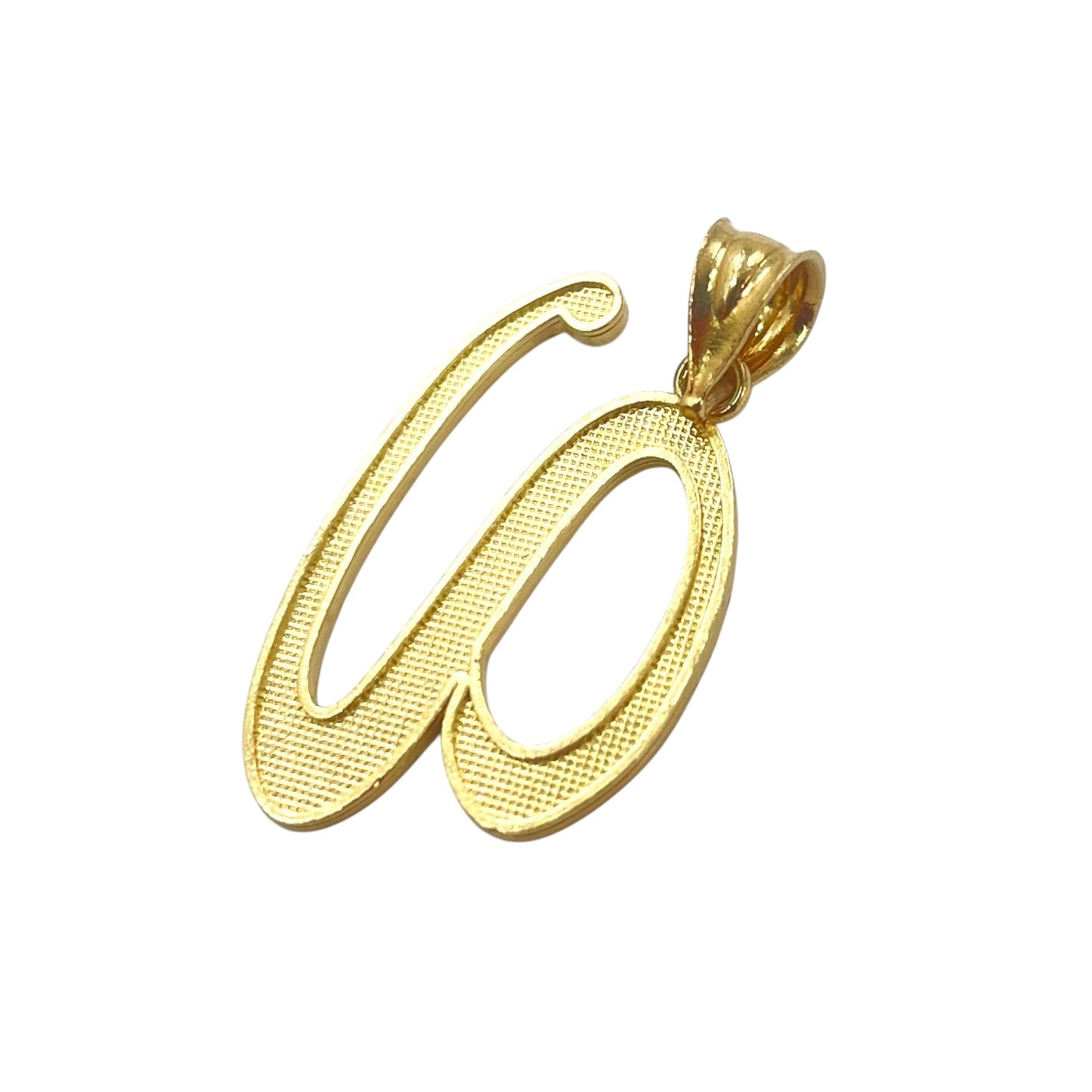 14K Cursive Initial "V" Pendant