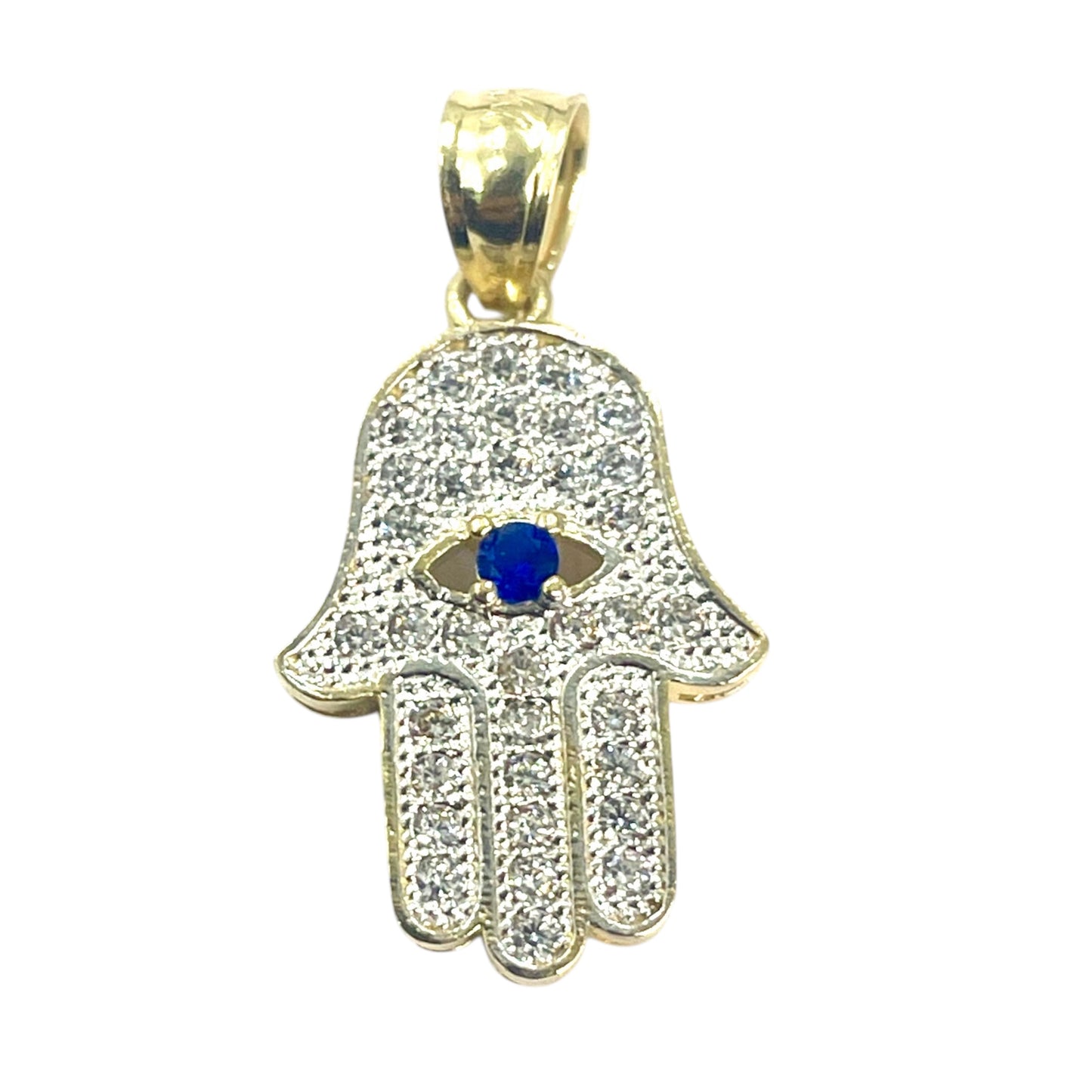 14k Solid Gold Hamsa Pendant