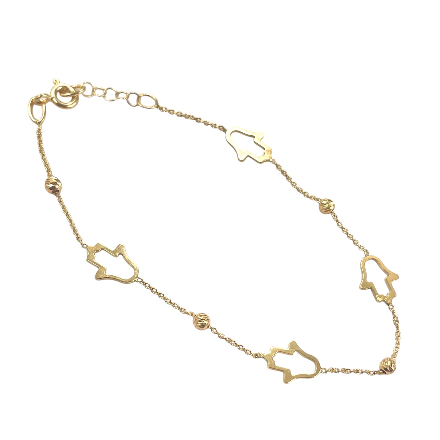 14K Hamsa Charm Link Bracelet.