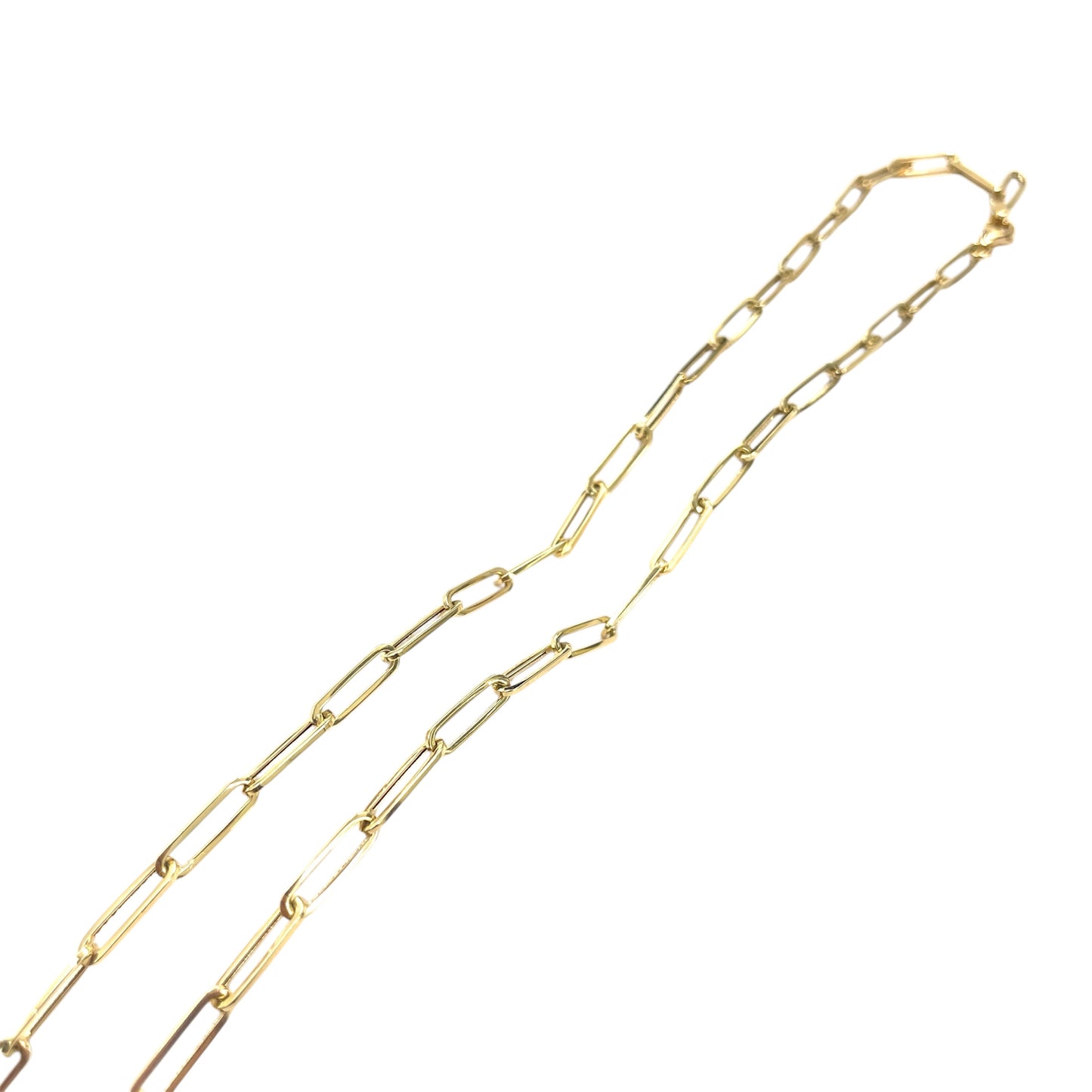 14K Paper Clip Chain Necklace (Large)