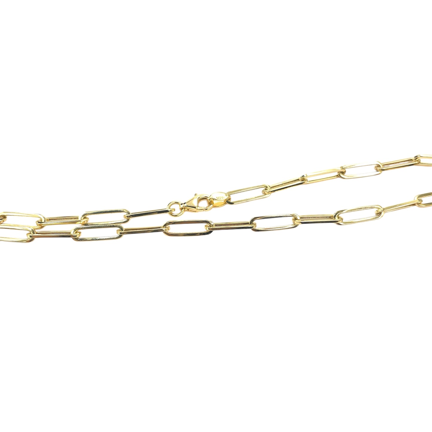 14K Paper Clip Chain Necklace (Large)